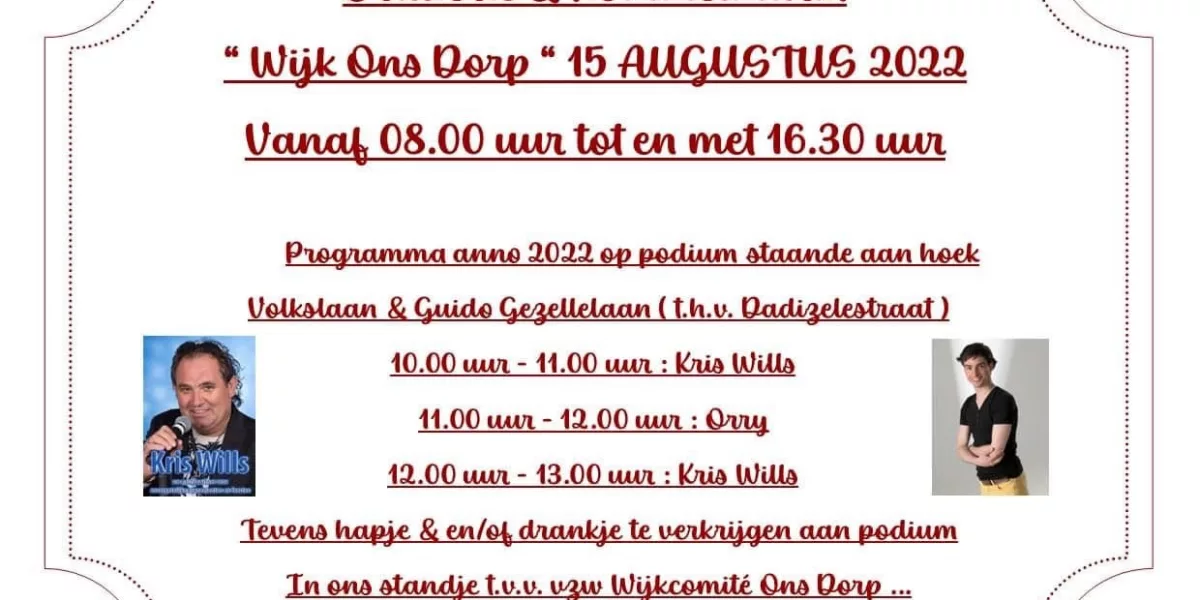 15 augustus opnieuw braderie op Ons Dorp
