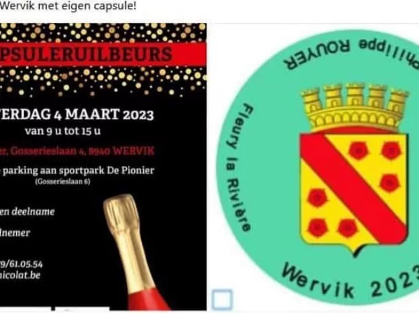 Ruilbeurs champagnecapsules in buurthuis De Kier
