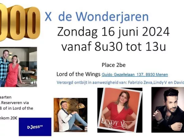 Vier 1000ste aflevering De Wonderjaren met ontbijt op 16 juni