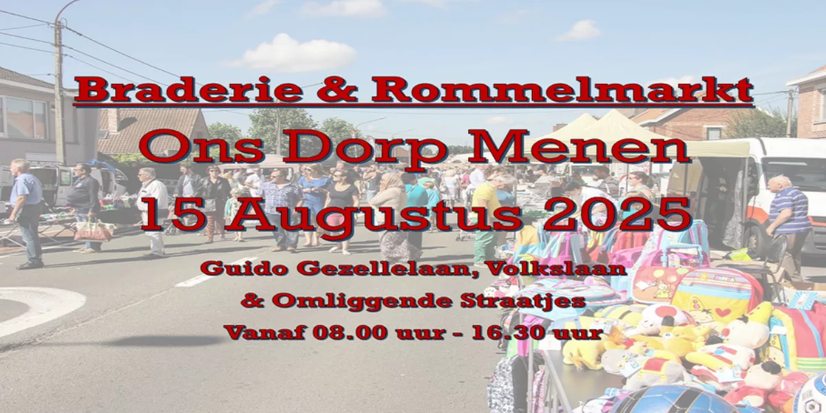 15 augustus wordt opnieuw hoogdag tijdens braderie Ons Dorp in Menen